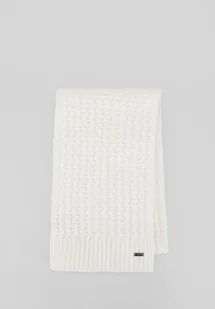 Szalik damski o splocie w delikatny wzór kremowy - Apaszki i szaliki męskie - miniaturka - grafika 1