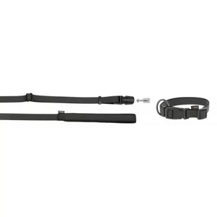 Kerbl Zestaw GoLeyGo obroża+smycz taśmowa z Adaptrem 15mm x 29-45cm 1cm x 1.4-2m,czarna,M,max.60kg - Smycze dla psów - miniaturka - grafika 1