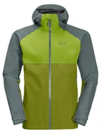 Kurtki i kamizelki sportowe męskie - Jack Wolfskin Kurtka funkcyjna "Mount Isa" w kolorze zielono-szarym - miniaturka - grafika 1