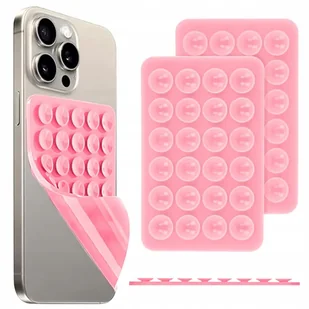 SILIKOWNOWA PRZYSSAWKA NA PLECKI DO TELEFONU RÓŻOWY DO LUSTRA MEBLI UCHWYT - Uchwyty samochodowe do telefonów - miniaturka - grafika 1