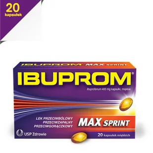 US Pharmacia Ibuprom MAX Sprint 400mg 20 szt. - Leki przeciwbólowe - miniaturka - grafika 1
