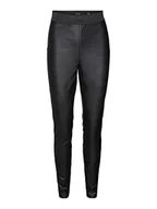 Legginsy - VERO MODA Women's VMSTORM HR PL Cut Noos legginsy, czarne, XS/32, czarny, (XS) W / 32L - miniaturka - grafika 1
