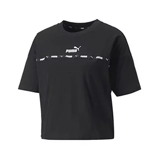 Koszulki i topy damskie - PUMA Damska koszulka Power Tape, czarna, L, Czarny, L - grafika 1