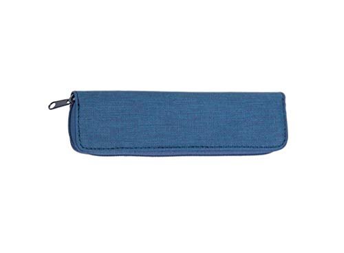 Alassio 2732 - etui na przybory do pisania z poliestru, etui w kolorze niebieskim, etui na długopisy ok. 17 x 5 x 2 cm, kompaktowe, materiałowe etui z pętelkami na długopisy na 2 przybory do pisania