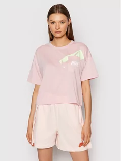 Koszulki i topy damskie - Nike T-Shirt Dri-FIT Graphic DC7189 Różowy Oversize - grafika 1