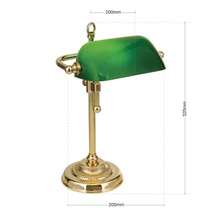 Lampa bankierska Harvard, mosiądz/zielony, 32 cm - Lampy stojące - miniaturka - grafika 3