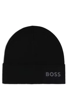 BOSS Green - Czapka męska  Aride_Beanie_X, czarny - Czapki męskie - miniaturka - grafika 1