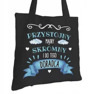 Torby i wózki na zakupy - Torba Bawełniana dla Doradcy Czarna Na Prezent ekologiczna Trwały Nadruk - miniaturka - grafika 1