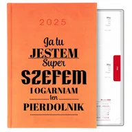 Notesy i bloczki - KALENDARZ PLANER dzienny A5 2025 POMARAŃCZOWY PREZENT DLA SZEFA TERMINARZ - miniaturka - grafika 1