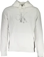 Bluzy męskie - Calvin Klein CALVIN KLEIN BIAŁA MĘSKA BLUZA BEZ ZAMKA 2XL - miniaturka - grafika 1