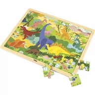 Puzzle - VIGA 44584 Puzzle na podkładce 48 elementów poznajemy dinozaury 3998 - miniaturka - grafika 1