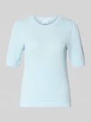 Swetry damskie - T-shirt w optyce dzianiny, krój slim fit, model 'Vidalo' - miniaturka - grafika 1