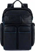 Plecaki - Piquadro Piquadro, Blue Square, Leather, Backpack, Black, CA5573B2V, Unisex, Size L Unisex - miniaturka - grafika 1