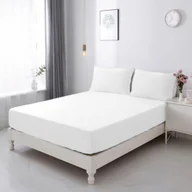 Prześcieradła - Prześcieradło z gumką JERSEY bawełna czesana 90x200 POLSKIE GRUBE BIAŁE WYSOKI MATERAC 25 CM - miniaturka - grafika 1