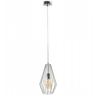 Lampy sufitowe - KET Loftowa LAMPA wisząca metalowa OPRAWA druciany zwis srebrny KET660 - miniaturka - grafika 1