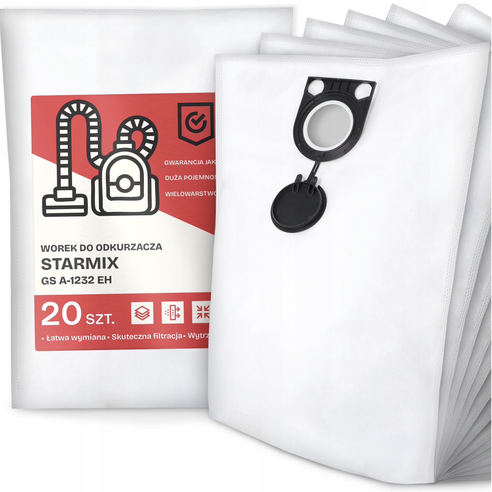 20x Worek do Odkurzacza Starmix Gs A-1232 Eh Syntetyczny Pojemny Mocny G9