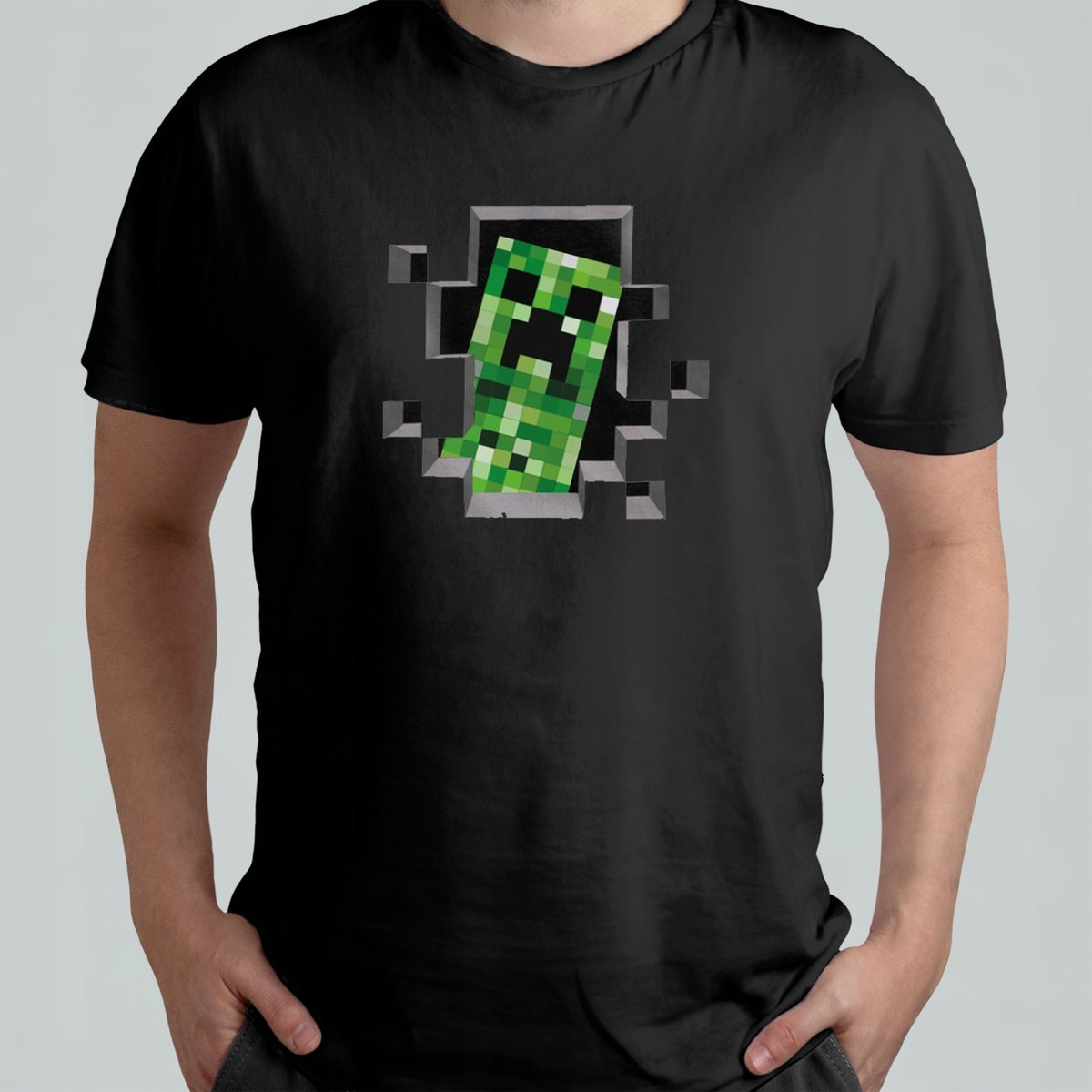 MĘSKI T-SHIRT Koszulka Minecraft Creeper Crew r. L