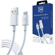 Kable USB - Kabel USB -  Micro USB 3MK Hyper Cable 1.2 m Biały - miniaturka - grafika 1