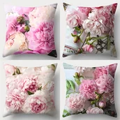 Inne - Poszewka na poduszkę o artystycznym designie: z nadrukiem jednostronnym, 4 sztuki, styl współczesny, 100% włókno poliestrowe, 17,72 x 17,72, można - miniaturka - grafika 1