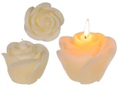 Dekoracje domu - Kemis - House of Gadgets, Świeczka świeca kremowa róża - 10 cm - miniaturka - grafika 1
