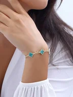 Bransoletki - Luja Bijoux Pozłacana bransoletka z kamieniami szlachetnymi - miniaturka - grafika 1