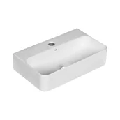 Umywalki - Umywalka nablatowa Laveo Kvadrato 45x28 cm prostokątna biały połysk VUK_6145 - miniaturka - grafika 1