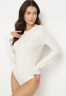 Białe Body z Wiskozą o Klasycznym Kroju z Długim Rękawem Nindariela - Body - miniaturka - grafika 1