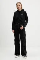 Bluzy damskie - Converse bluza damska kolor czarny z kapturem gładka CVW5K527 - miniaturka - grafika 1