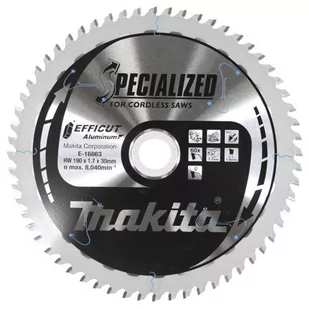 Makita E-16863 piła tarczowa do cięcia aluminium 190x20 mm 60 zębów Efficut T.C.T - Tarcze do pił - miniaturka - grafika 1