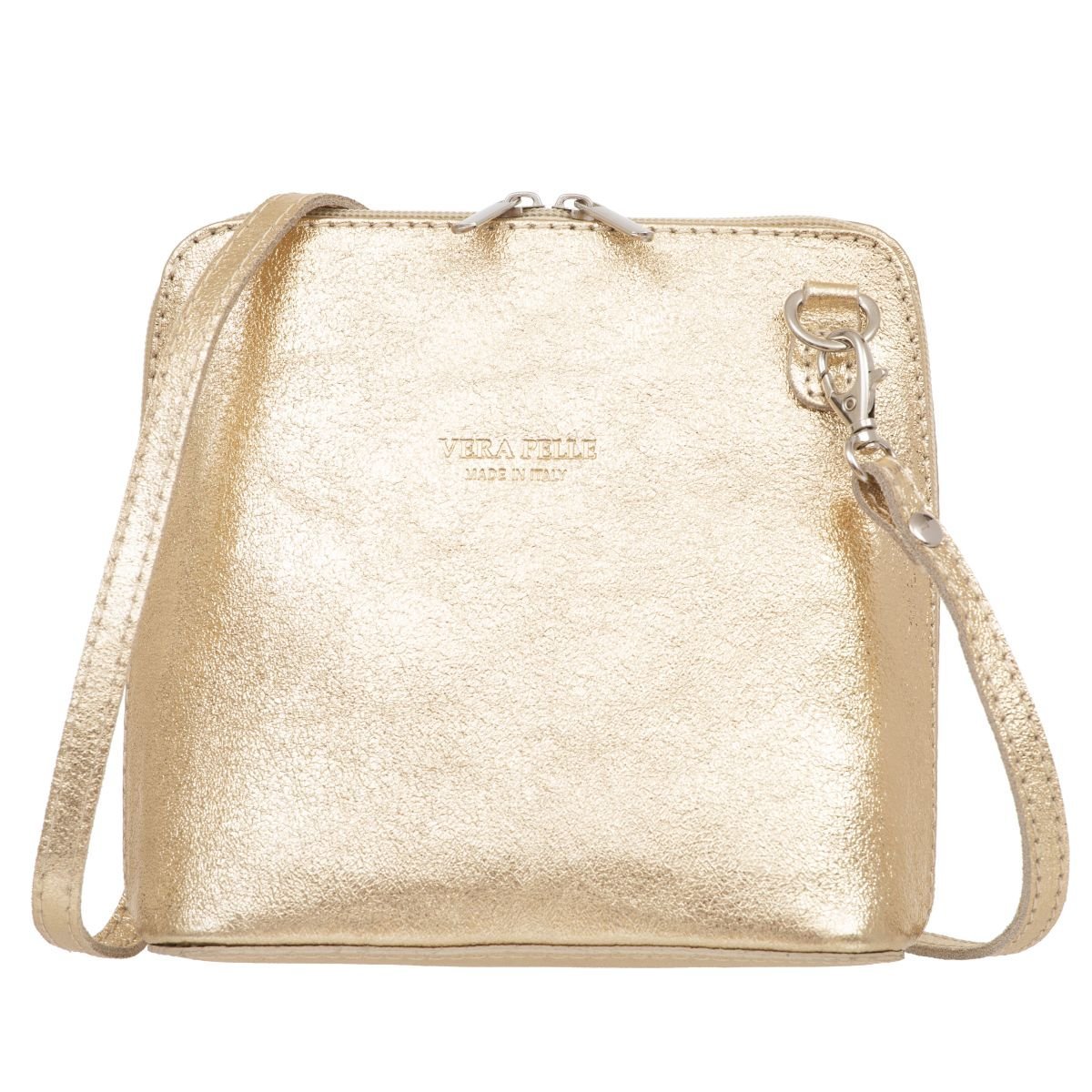 Mała Torebka Skórzana Kaletnik Conica Złota