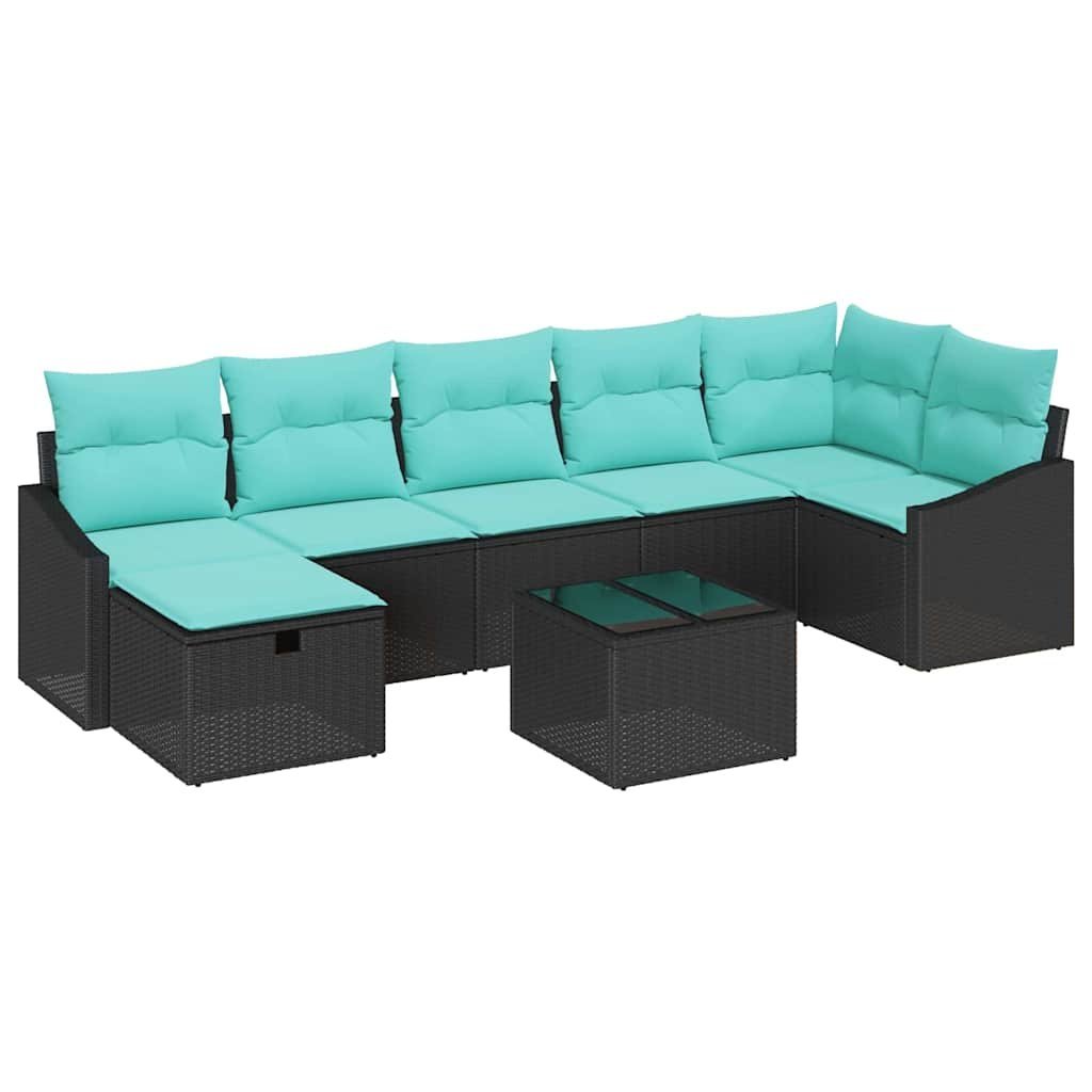 vidaXL Zestaw Sof z poduszką z przechowywaniem 8 pcs polirattan