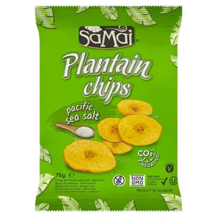 Samai Chipsy bananowe z solą morską 75 g - Kuchnie świata - miniaturka - grafika 1