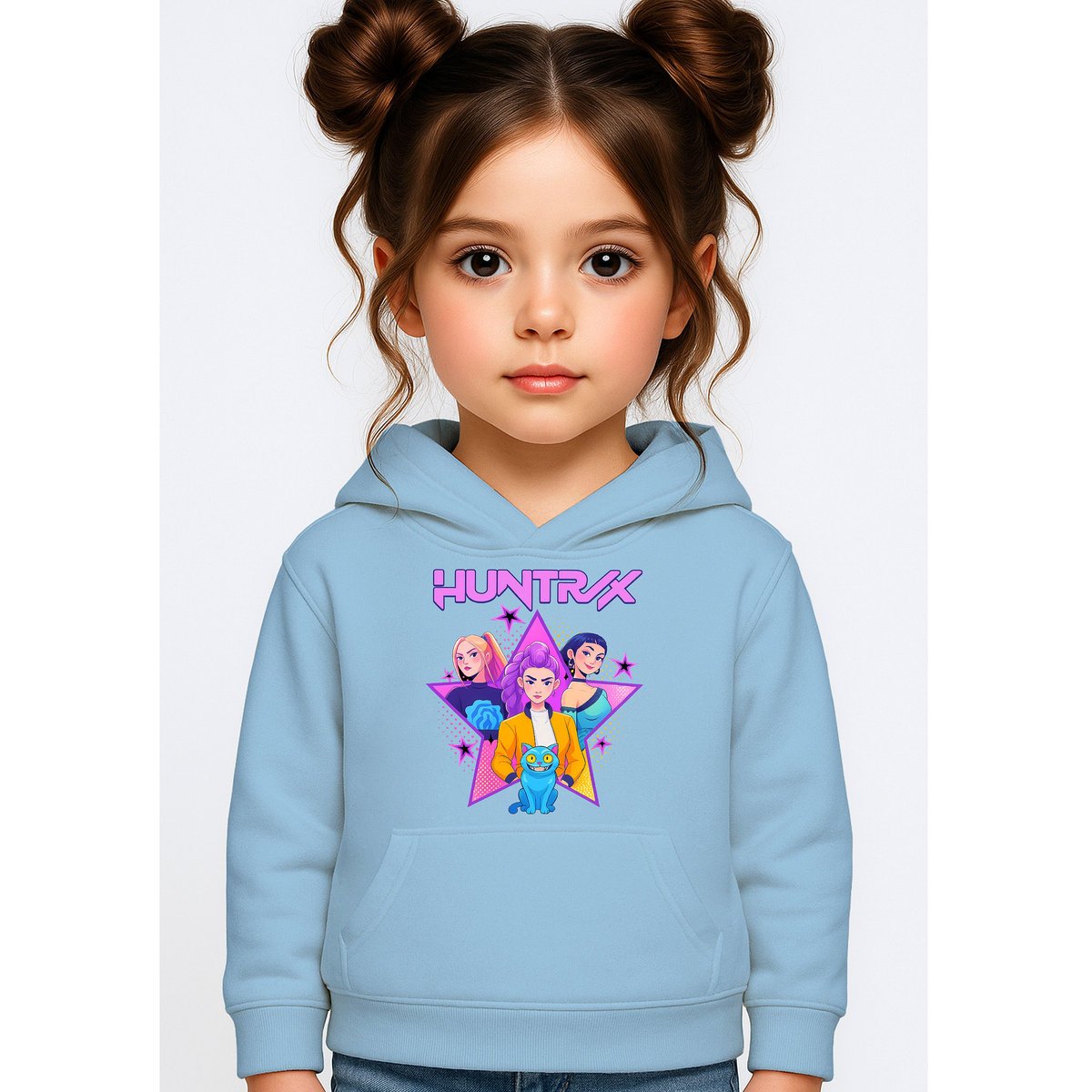 BLUZA DZIECIĘCA KPOP DEMON HUNTERS HUNTRIX 146-152 Z KAPTUREM BAWEŁNIANA