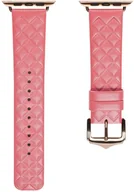 Akcesoria do smartwatchy - Dux Ducis Strap skórzany pasek do Watch 7 / 6 / 5 / 4 / 3 / 2 / SE (41 / 40 / 38mm) opaska bransoleta bransoletka z naturalnej skóry czerwony (Enland Version) - miniaturka - grafika 1