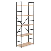 Regały - Regał Drewniany Szeroki Nowoczesny Loft 5 Półek - miniaturka - grafika 1