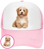 Czapki i chusty sportowe męskie - CZAPKA Z DASZKIEM PSY PIES PIESKI DLA DZIECI SIATKA RÓŻOWA BEJSBOLÓWKA - miniaturka - grafika 1