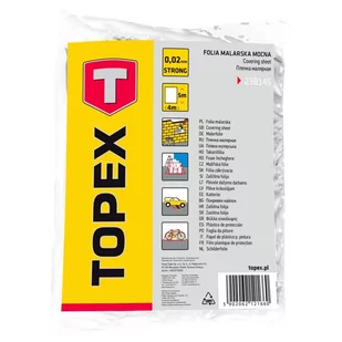 Topex Folia malarska LDPE, 0.02 mm, 4 x 5 m 23B145 - Folie i taśmy malarskie - miniaturka - grafika 2