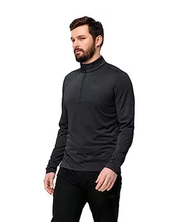 Bluzy męskie - Jack Wolfskin Męska bluza termiczna, czarna, S - grafika 1