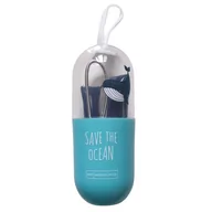 Pozostałe akcesoria kuchenne - Save The Ocean Słomka silikonowa - granatowa granatowy - miniaturka - grafika 1