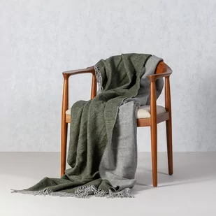 Pled Merinos 140x200cm melange green khaki - Koce - miniaturka - grafika 1