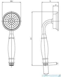 Omnires Armance  rączka prysznicowa 1-funkcyjna mosiądz szczotkowany ARMANCE-RBSB - Baterie umywalkowe - miniaturka - grafika 2