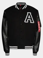 Kurtki męskie - Alpha Industries Kurtka bomber College 146111 Czarny Relaxed Fit - miniaturka - grafika 1