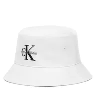 Czapki męskie - Kapelusz Calvin Klein Monologo Embroidery Bucket Hat LV04G5020G Biały - miniaturka - grafika 1