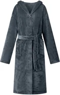 Bielizna ciążowa - vidaXL Szlafrok z kapturem Granatowy l Flanela - miniaturka - grafika 1