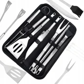 Akcesoria do grilla - Zestaw Akcesoria Przybory Do Grill Rożna Etui 10W1 - miniaturka - grafika 1