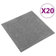 Dywany - vidaXL Podłogowe płytki dywanowe, 20 szt., 5 m, 50x50 cm, szare - miniaturka - grafika 1