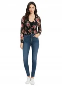 Koszule damskie - Guess Koszula Damska Czarna w Kwiaty z Długim Rękawem XL Gna - GUESS - miniaturka - grafika 1