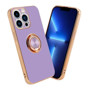 Pokrowiec Do Apple iPhone 13 PRO MAX Etui w Glossy Jasny Fiolet - Złoto magnetycznym Obudowa Case Cover Ochronny Cadorabo - Etui i futerały do telefonów - miniaturka - grafika 1