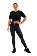 Spodnie sportowe damskie - Legginsy damskie Nebbia  Glossy look Bubble Butt leggings high waist 586 black S - miniaturka - grafika 1