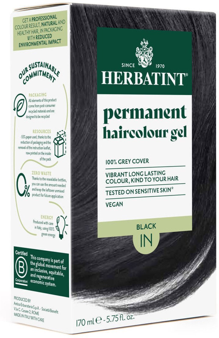Herbatint Trwała Ziołowa farba do włosów 170ml Czarny 1N